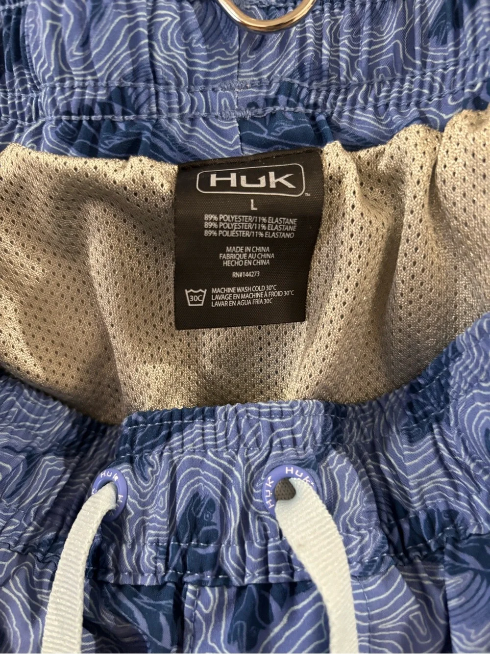 Huk Blue Shark-Pattern Swim Trunks - Picture 9 of 14